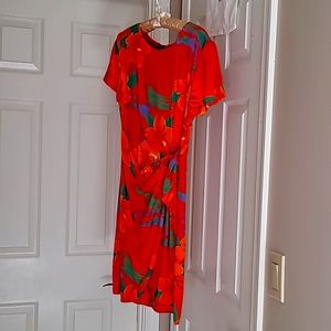 K C Spencer of NY Dress size 6P-orange, green & blue - beautiful vibrant colors